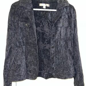 Croft & Barrow Textured Black Jean Jacket